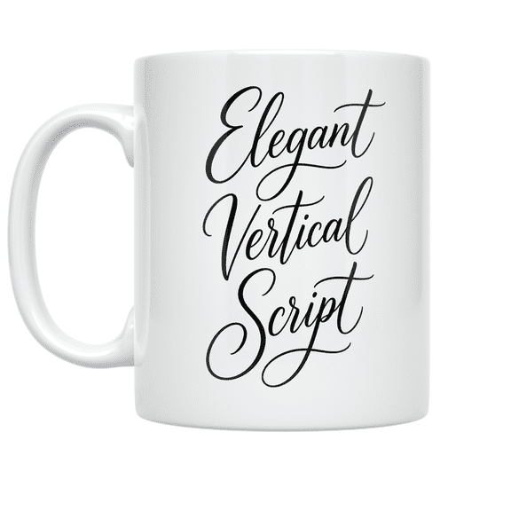 Elegant Vertical Script Design - Minimalist Coffee Enthusiast - 11 oz Ceramic Coffee Mug