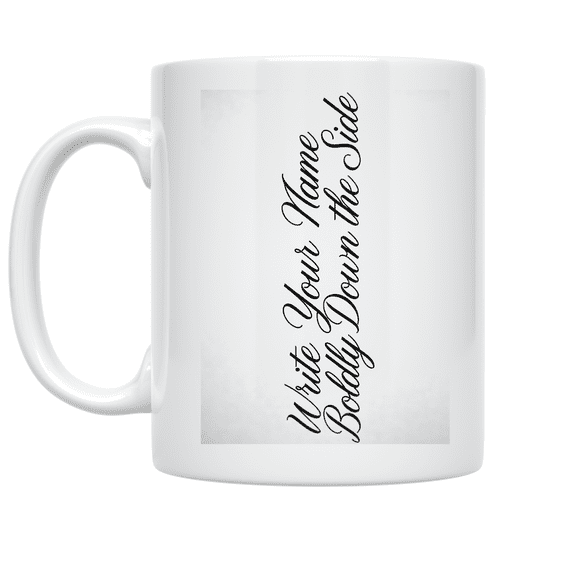 Elegant Vertical Script Design - Minimalist Coffee Lover - 11 oz Ceramic Coffee Mug