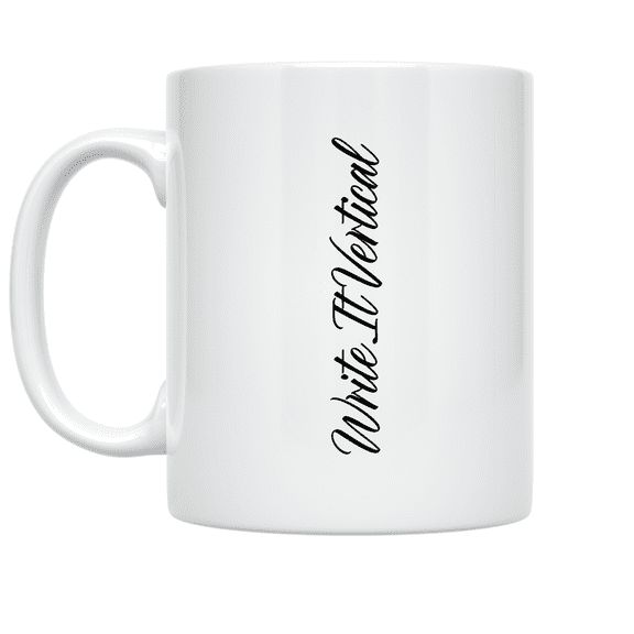 Elegant Vertical Script Design - Minimalist Coffee Lover - 11 oz Ceramic Coffee Mug