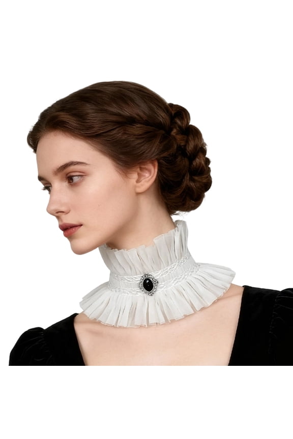 Elegant Victorian Lace Ruffle Collar Accessory Women Parties Daily Wear