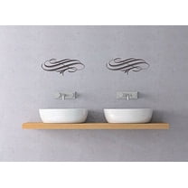 Elegant Vine Scrolls Wall Décor Swirls Vinyl Wall Decals, Set of 2, 11x4-inch, Black