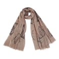 thumbnail image 1 of Elegant Vintage Butterfly Frayed End Scarf Wrap, 1 of 3