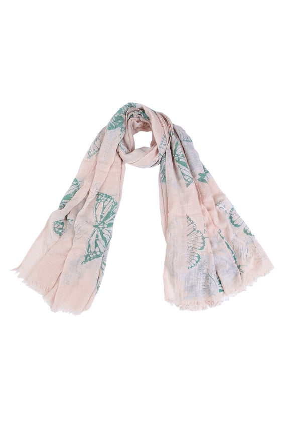 Elegant Vintage Butterfly Frayed End Scarf Wrap