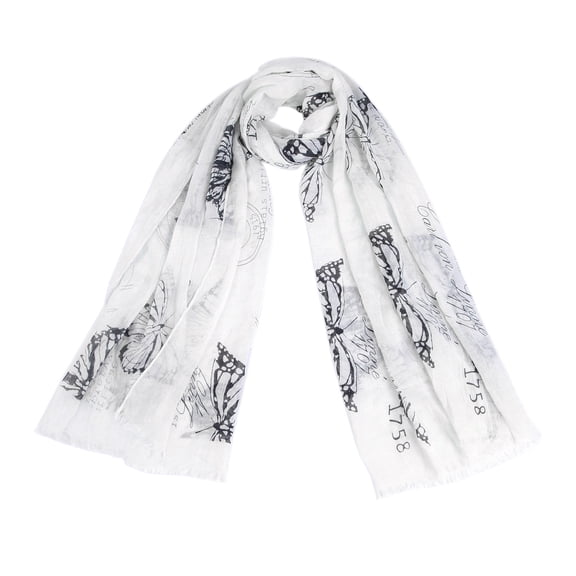 Elegant Vintage Butterfly Frayed End Scarf Wrap