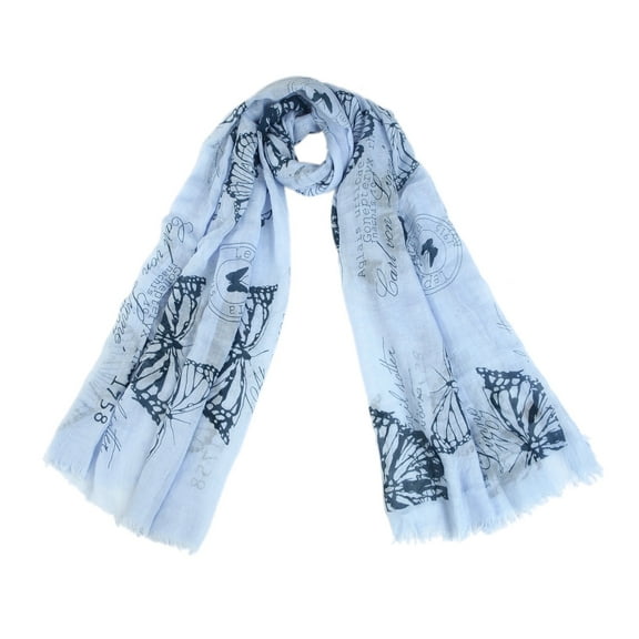 Elegant Vintage Butterfly Frayed End Scarf Wrap