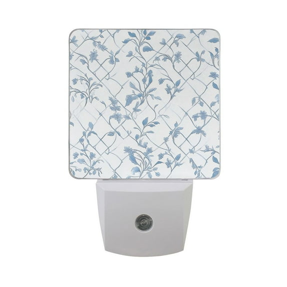 Elegant Vintage Flower Plant Night Light 2 Pack LED Nightlight Plug into Wall Dusk to Dawn Sensor Soft White
