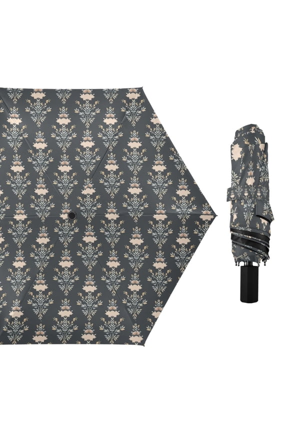 Elegant Vintage French Floral Compact Sun Umbrella Windproof Travel Umbrellas for Rain Strong Portable UV Protection