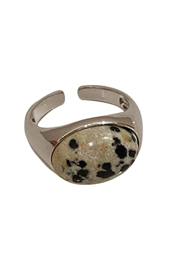 Elegant Vintage Inspired Alloy Rings with Adjustable Fit and Unique Natural Stone Texture Designs Daily Casual Use