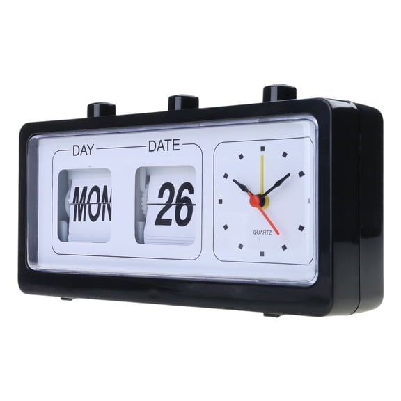 Elegant Vintage Manual Flipped Mechanical Alarm Clock with Calendar Date Day Time Displayfor Distinctive Home Decoration