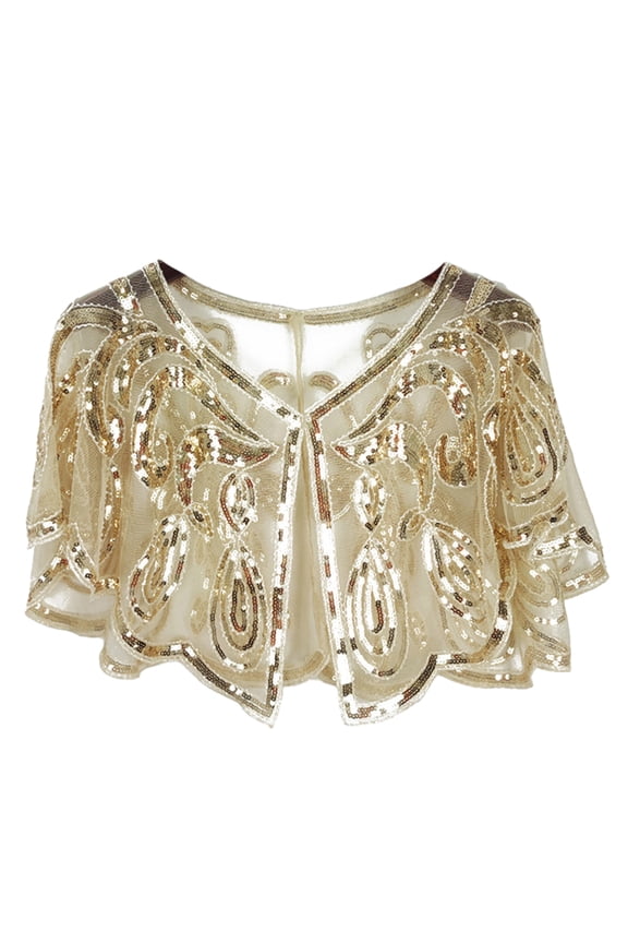 Elegant Vintage Sequin Cloak Shawl – Sparkly Mesh Wrap for Women, Perfect for Evening Parties, Banquets, Carnivals & Dance Performances