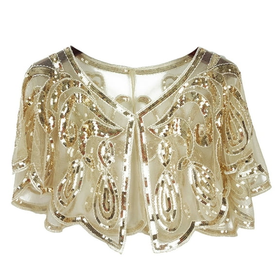 Elegant Vintage Sequin Cloak Shawl – Sparkly Mesh Wrap for Women, Perfect for Evening Parties, Banquets, Carnivals & Dance Performances