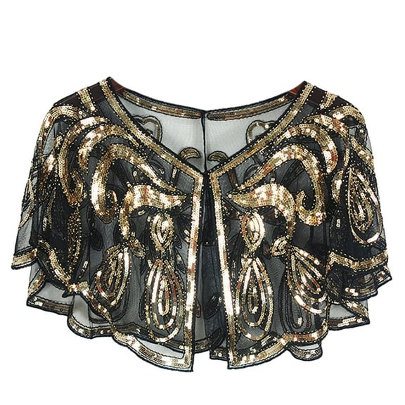 Elegant Vintage Sequin Cloak Shawl – Sparkly Mesh Wrap for Women, Perfect for Evening Parties, Banquets, Carnivals & Dance Performances