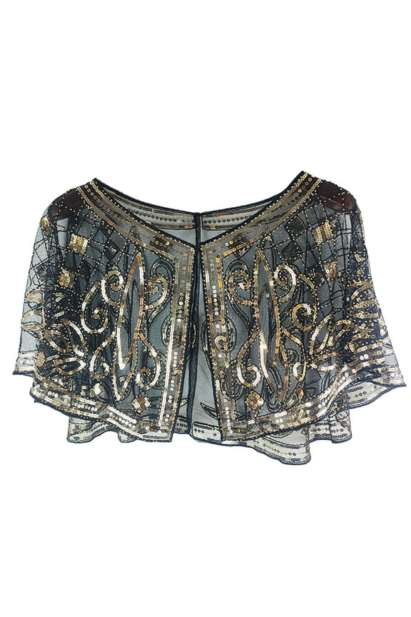 Elegant Vintage Sequin Mesh Shawl – Oversized Glitter Stole for Women, Transparent Party Wrap for Evening Dresses, Banquet & Carnival