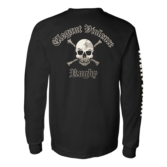 Elegant Violence Rugby Skull LS T-Shirt - 2X-Large