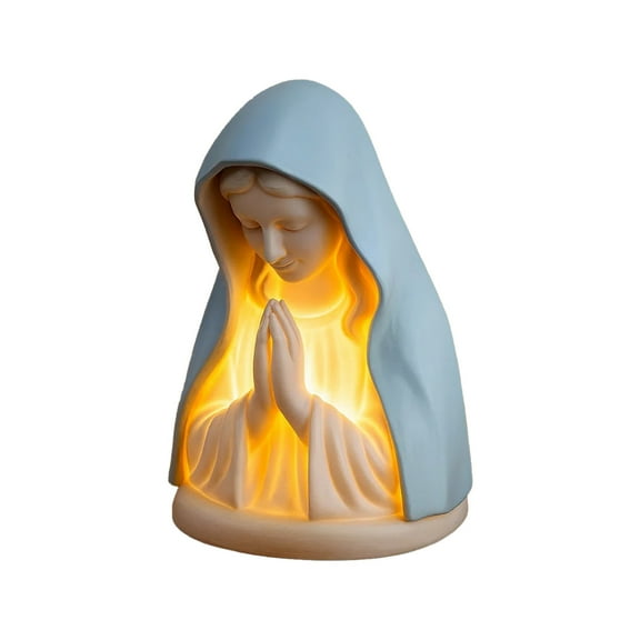 Elegant Virgin Mary Prayer Night Light, LED Sacred Virgin Mary Statue Lamp, Soft Eye Protection Night Lights Home Decor For Bedroom Living Room