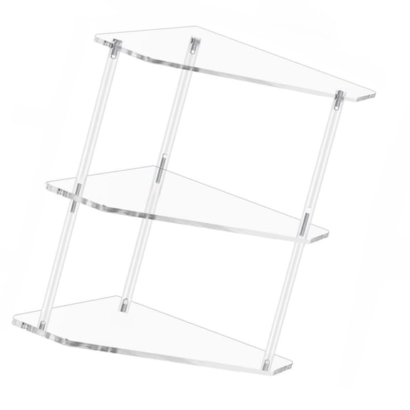 Elegant Wall Mounted Corner Shelf Acrylic Storage Rack Space Saving Organiser Triangle End Table for Skincare Tool