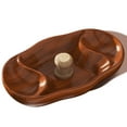 thumbnail image 1 of Elegant Walnut Wooden Ashtray with Cork Knocker - Dual Use for Home and Office - Stylish Wooden Stand and Holder, 1 of 8