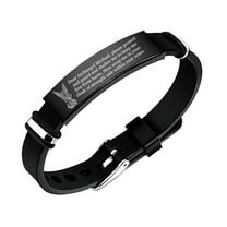 Elegant the Warrior Saint Michael Archangel Talisman Silicone Bracelet Blessing St. Michael Protect Us Personalized Prayer Bangle Defender Angel Protection Jewelry for Christian, Adjustable