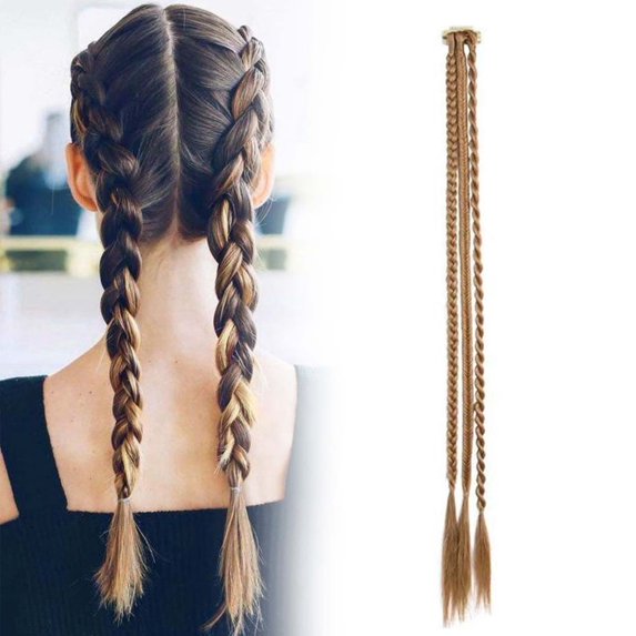 Elegant Water Drop Clip Ponytail Wig with Three Strand Braid Design for Women Natural Fashion Hairpiece Suitable All Types