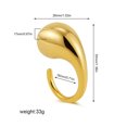 thumbnail image 1 of Elegant Water Drop Ring in Gold Tone Stainless Steel for Women Old Money Style Jewelry Elegant Sparkling Style, 1 of 8