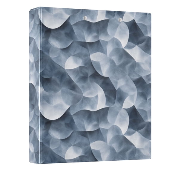 Elegant Wavy Geometric Hardcover 3 Ring Binder 1.5” Round Rings Letter Size Paper Pockets for School Office Supplies