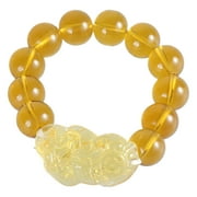 Elegant Wealth Pi Xiu Jewelry Decoration Feng Shui Citrine Stone Bead Good Luck Gift for Unisex
