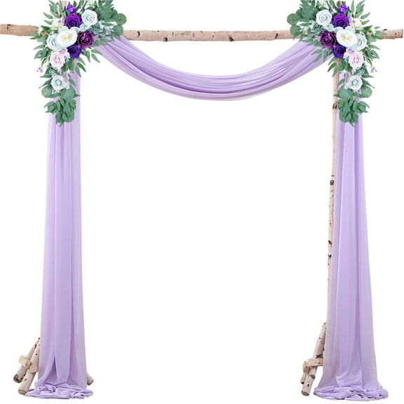 Elegant Wedding Arch Curtain Pearls Tulle Sheer Wedding Arch Backdrop Easy Setup for Various Event Archway Decoration