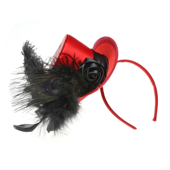 Elegant Wedding Fascinators Top Hat with Flower Pillbox Hat for Makeup Party for Halloween Party