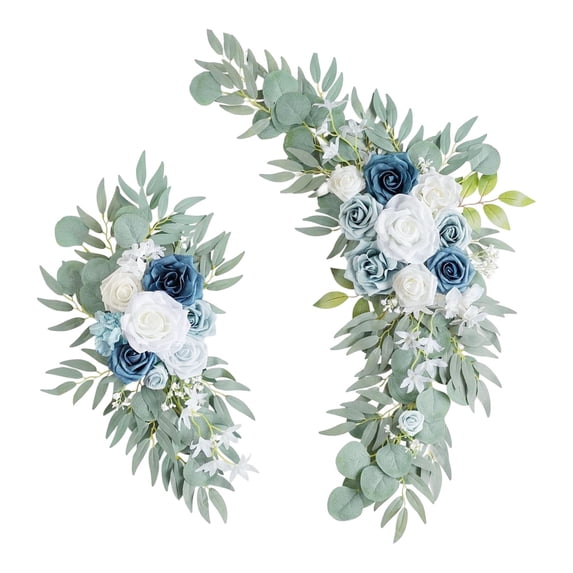 Elegant Wedding Floral Arrangement Set with Decorative Roses and Ribbon for Reception