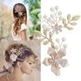 thumbnail image 1 of Elegant Wedding Hair Comb Bridal Accessory with Pearl Flower Rhinestone Decoration for Brides and, 1 of 7