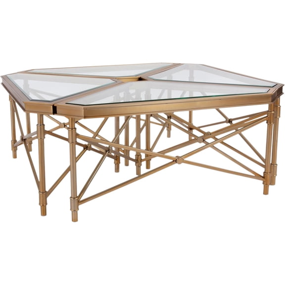 Elegant Wertheimer Modular Gold Coffee Table
