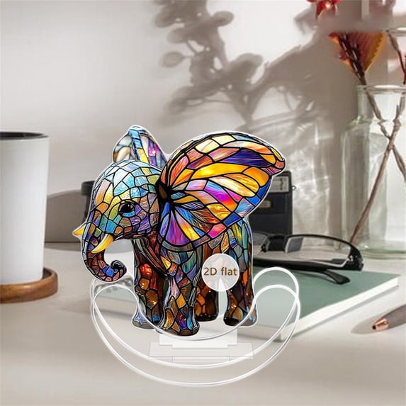 Elegant Whimsical Elephant Desktop Ornament Acrylic Rocking Decoration for Living Room Bedroom Home Unique Craft