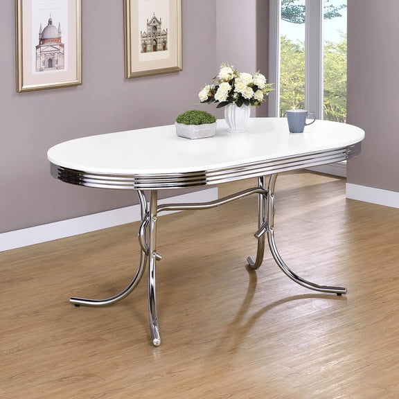 Elegant White And Oval Kitchen Table - Sophisticated Dining & Option