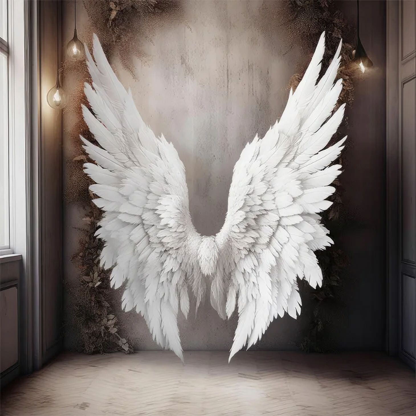 Elegant White Angel Wings Adult Birthday Wedding Maternity Portrait r ...