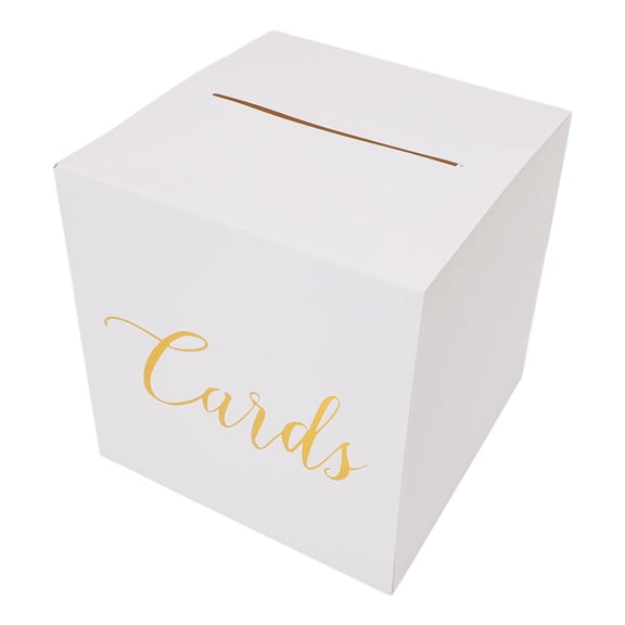 Elegant White Card Box 8.66 Inches Square Elegant Simple Design Gift Card Box with 10 Blank Cards for Wedding Party Birthday Graduation Reception Ceremony Events