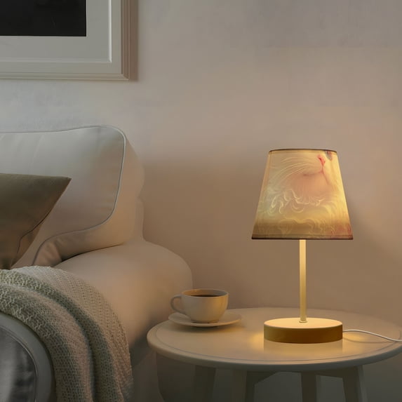 Elegant White Cat Desk Lamp 3 Color Modes LED Table Lamp Nightstand Reading Light for Bedroom Living Room