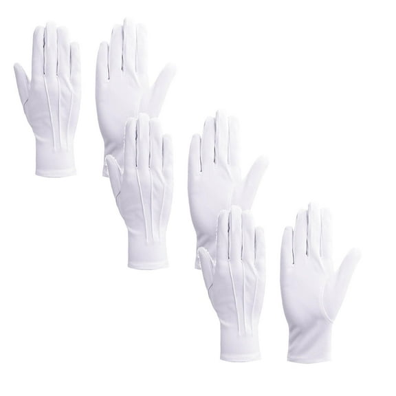 Elegant White Cotton Formal TuxedoCostume Honor Guard Gloves,Jewelry Inspection Gloves Multifunctional Durable Gloves 1/3/5Pairs