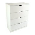 thumbnail image 1 of Elegant White Finish Four Drawer Chest With Metal Glides., 1 of 2