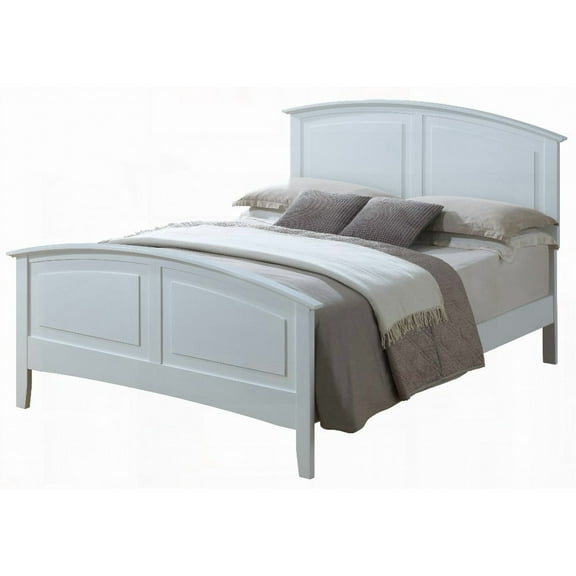 Elegant White Full Bed with Sturdy Support - 50"H X 62"W X 77"D