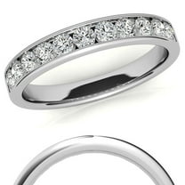 Elegant White Gold Plated Channel Set Moissanite Ring Designed for Women