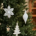 thumbnail image 1 of Elegant White and Gold Snowflake Ornament, Decorative Hanging Christmas Decoration, Intricate Detailed Design, Perfect for Tree, Wreaths, and Festive Holiday Home Decor, 1 of 9