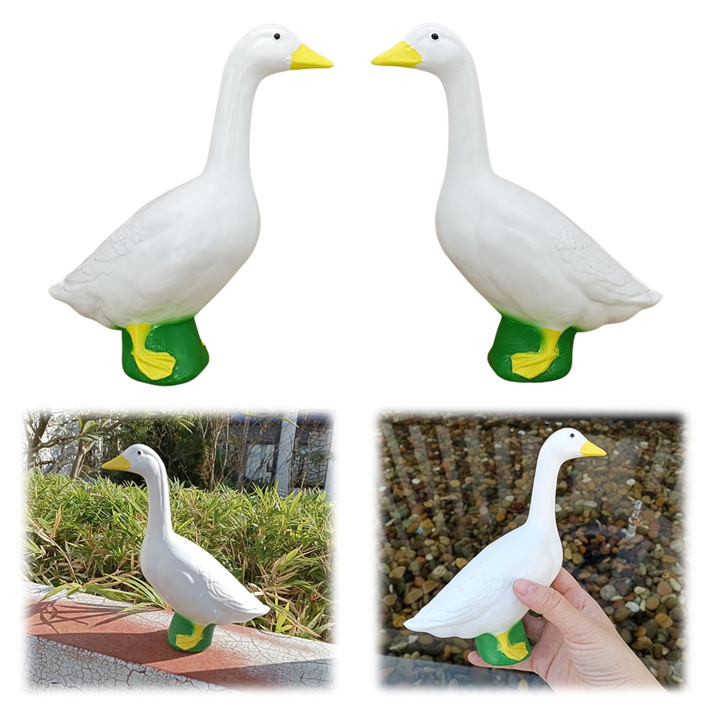 Curated visual reference: Visual Reference: Elegant White Goose Ornament 18Cm Eco Friendly Resin Sculpture Lifelike