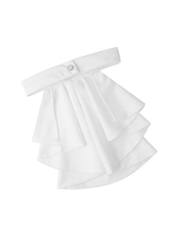 Elegant White Jabot Necktie Ruffle Faux Collar for Colonial and Victorian Outfit