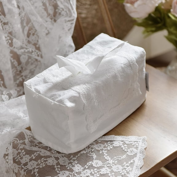 Elegant White Lace Tissue Cover, Tissue Refill Holder, Home Deco, Made in Korea