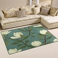 thumbnail image 1 of Elegant White Magnolia Branches Soft Polyester Area Rug 31''x20'', Non Slip, Memory Foam, Water Absorbent, 1 of 7
