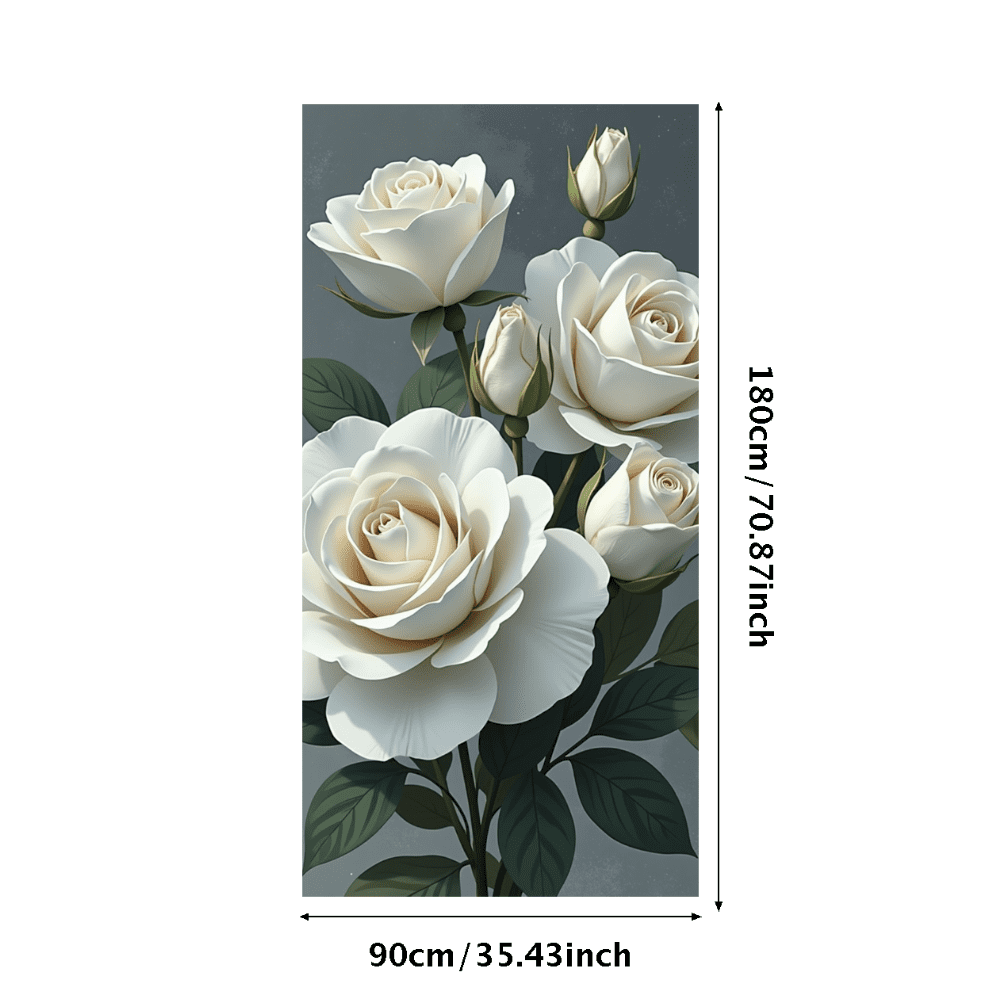 Elegant White Rose Design Background Backdrop Banner Party Decorations ...