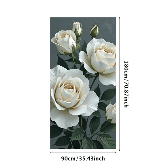 Elegant White Rose Design Background Backdrop Banner Party Decorations for Weddings Anniversaries Celebrations Photography Props