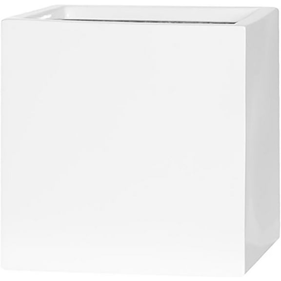 Elegant White Square Indoor Outdoor Planter Pot Elegant Cube Shaped Flower Pot - 10H x 10W x 10L
