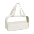thumbnail image 1 of Elegant White Travel Cosmetic Bag For Women Girls Portable Zippered Makeup Organizer Wash Pouch Toiletry Carrying, 1 of 3