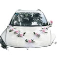 thumbnail image 1 of Elegant White Wedding Car Decoration Set - European-style Design with Simulation Flowers for Perfect Wedding Ambience, 1 of 2